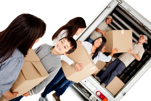 Household storage unit in Upton with neatly packed boxes and furniture