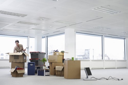 Secure household storage in Upton with labeled boxes and home goods