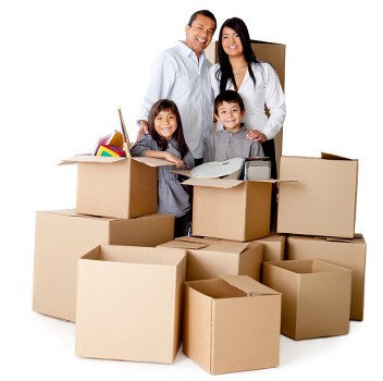 Professional movers loading furniture for removals in Upton